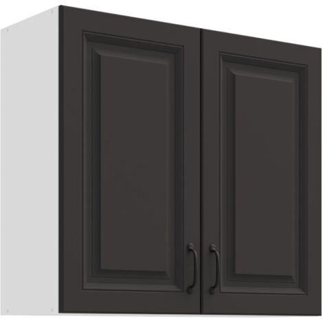 Hängeschrank 80 cm Stilo Grau Küchenzeile Küchenblock Küche Landhaus Einbauküche