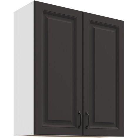 Hängeschrank 80 cm Stilo Grau Küchenzeile Küchenblock Küche Landhaus Höhe 90 cm