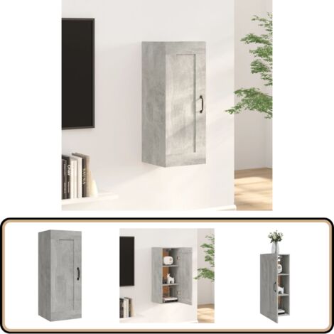 Hängeschrank Betongrau 35x34x90 cm Holzwerkstoff - Hängeschrank - Wandregal - Stauraum - Betongrau - Holzwerkstoff