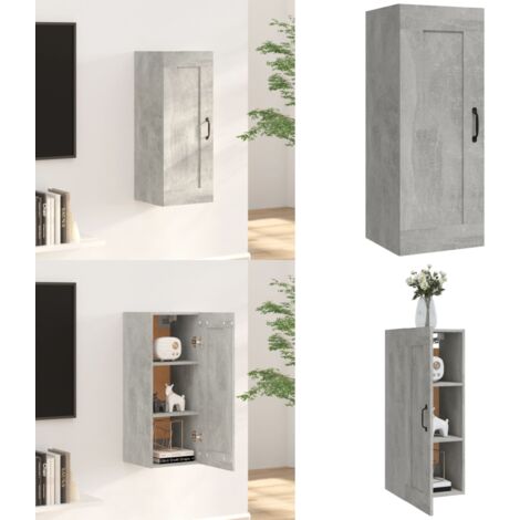 Hängeschrank Betongrau 35x34x90 cm Holzwerkstoff - Hängeschrank - Wandregal - Stauraum - Betongrau - Holzwerkstoff - Home & Living