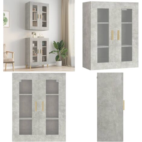 Hängeschrank Betongrau 69,5x34x90 cm - Hängeschrank - Wandregal - Stauraum - Betongrau - Holzwerkstoff - Home & Living