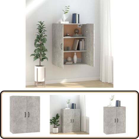 Hängeschrank Betongrau 69,5x34x90 cm Holzwerkstoff - Hängeschrank - Wandregal - Stauraum - Betongrau - Holzwerkstoff