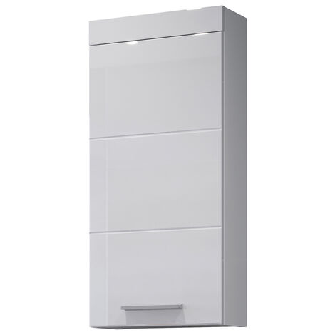 Hängeschrank DENTON-19 in Hochglanz weiß, B/H/T: ca. 35/75/16 cm
