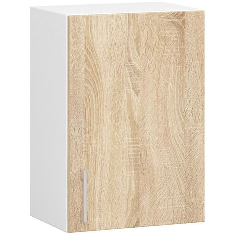 Hängeschrank Küchenschrank AKORD LIMA modular W40 Weiß 40 cm Tür 2 Ebenen Front Sonoma-Eiche B40 x H58 x T30,5 cm
