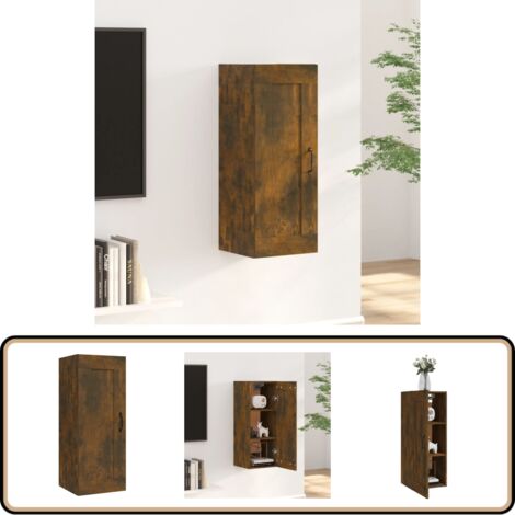 Hängeschrank Räuchereiche 35x34x90 cm Holzwerkstoff - Hängeschrank - Wandregal - Stauraum - Holzschrank - Wohnraumorganisation