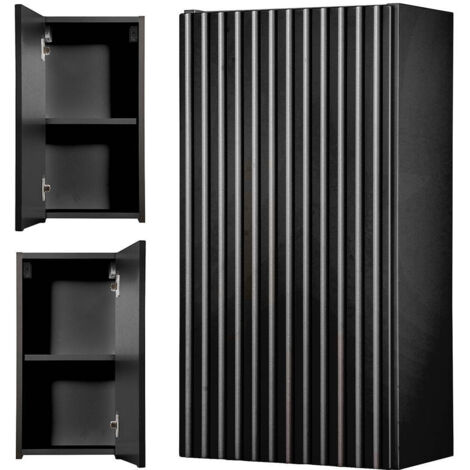 Hängeschrank Skelbolu 57x30x19 cm Schwarz [en.casa]