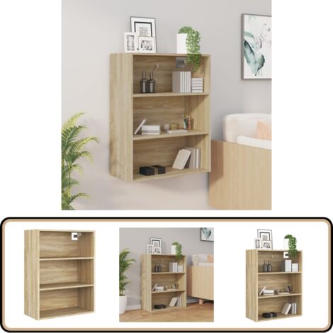 Hängeschrank Sonoma-Eiche 69,5x32,5x90 cm - Hängeschrank - Wandregal - Schrank - Lagerraum - Dekoelement
