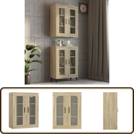 Hängeschrank Sonoma-Eiche 69,5x34x90 cm - Hängeschrank - Wandregal - Stauraum - Wohnraumorganisation - Sonomaleeich Holz