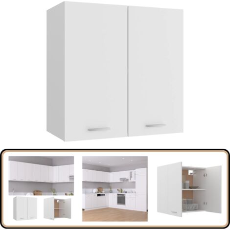 Hängeschrank Weiß 60x31x60 cm Holzwerkstoff - Küchenschränke - Hängeschrank - Weißer Schrank - Holzschrankküche - Regalboden