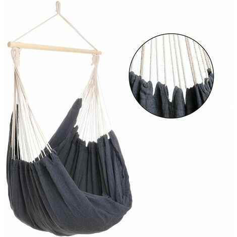 Detex Hängesessel 150 kg atmungsaktiv robust Hängestuhl Hängesitz Indoor Outdoor Garten Balkon Grau