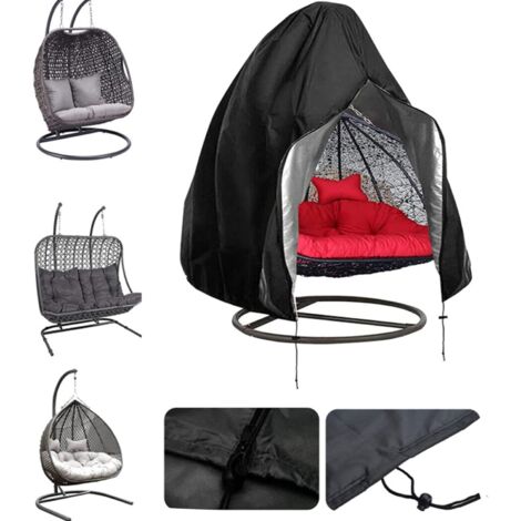 Hängesessel Abdeckung 200 x 230 cm – Wasserdicht & UV-Beständig, 210D Oxford Gewebe mit PVC-Überzug, Winddicht, Schwerlast, Schwarz Hundedecken