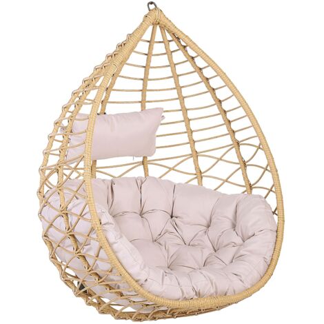 Hängesessel ARSITA Polyrattan Naturfarben