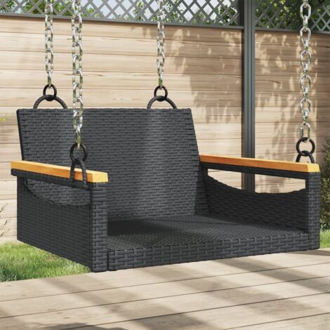 Hängesessel Schwarz 63x62x40 cm Poly Rattan vidaXL