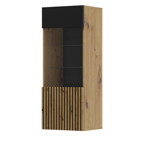 Hängevitrine AURIS 1D artisan eiche / schwarz matt