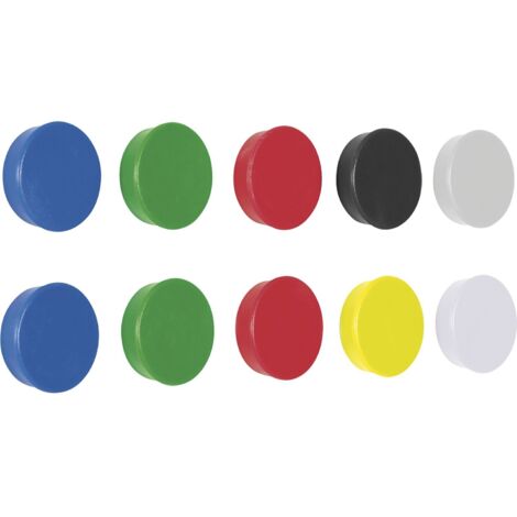 Haftmagnete D32 mm Set á 10 Stück bunt sortiert