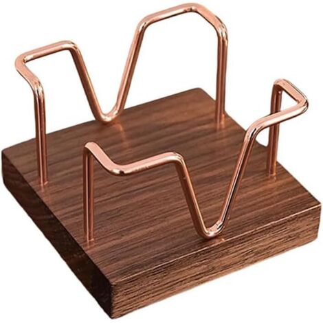 Haftnotizhalter aus Holz, Aufbewahrungsbox für Bürobedarf, Notizblockspender für Zuhause, Arbeitszimmer, Büros, Konferenztische (Roségold)