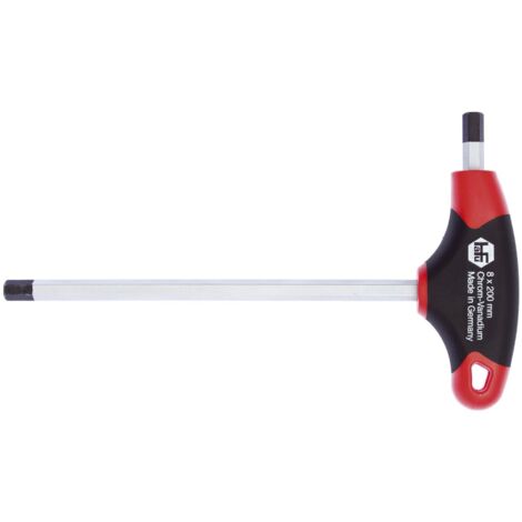 HAFU Sechskant Stiftschlüssel 2K T-Griff mit Seitenabtrieb  2,0 mm Länge 125 mm
