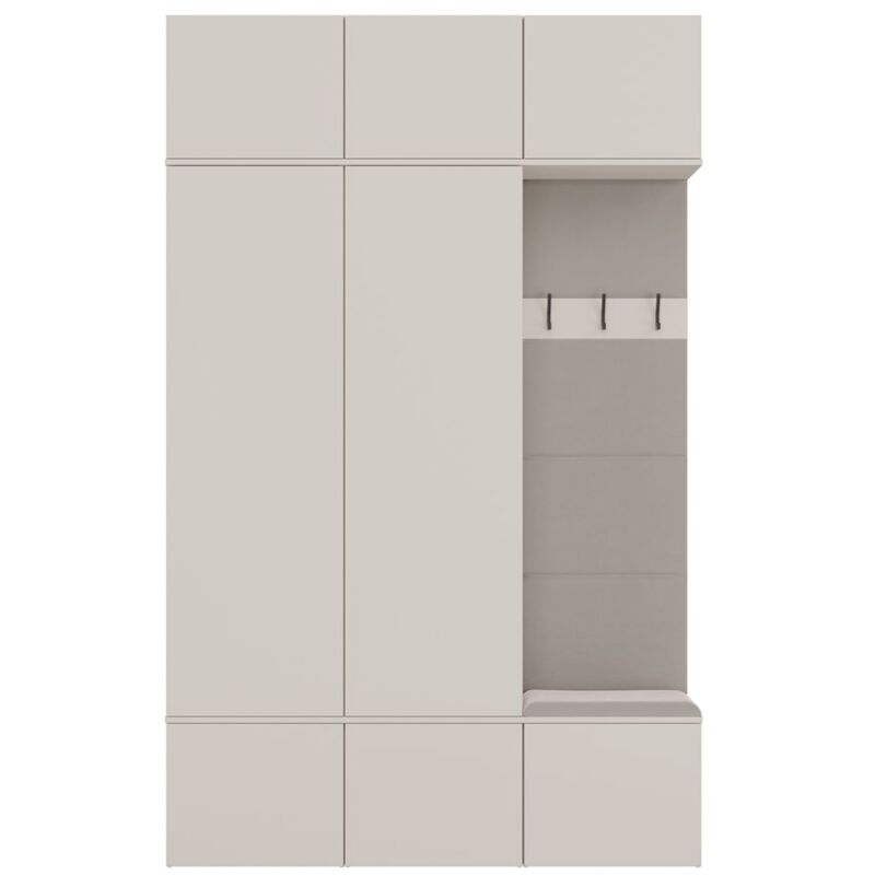 Topeshop – Ensemble de meubles d'entrée avec 2 armoires et porte-manteau – Dimensions 150x35x238 cm – Matériaux : panneau de particules et assise