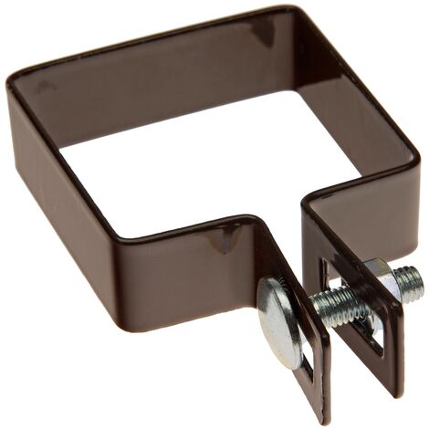 HaGa® Strebenschelle 7cm x 7cm Befestigungscchelle eckig für Pfosten in braun 1 Stück