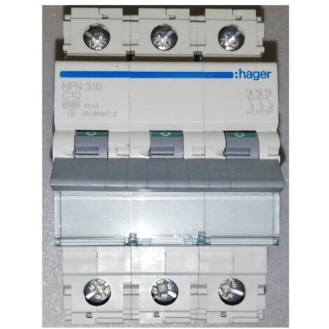 Hager 462827 Leistungsschalter 3P 10A 6/10kA C