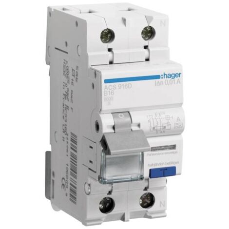 Hager ACS916D Magnetotermico e differenziale 2 poli 16 A 0.01 A 240 V