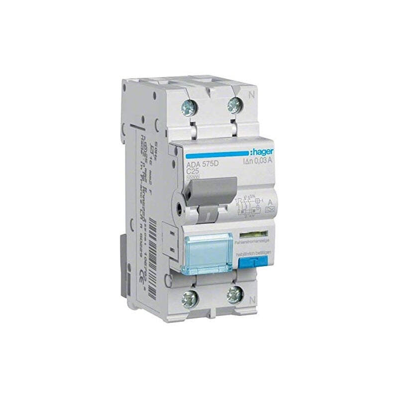 Hager - ADA575D disjoncteur différentiel 2 pôles 25 a 0,03 a 240 v