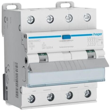 Hager ADX466D disjoncteur différentiel gris 16A 10kA