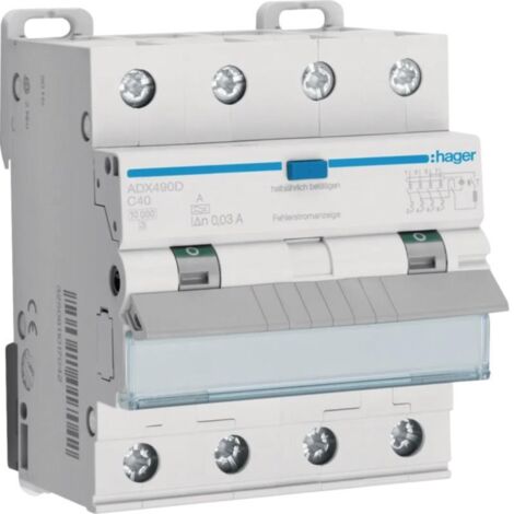 Hager ADX490D interruptor diferencial blanco 40A 0,03A