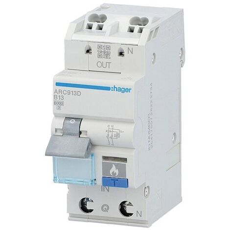 Hager AFDD mit LS 1P+N 6kA B-13A 2M ARC913D