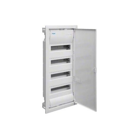 Hager – Coffret électrique encastré 48 modules – 4 rangées – Indice de protection IP30 – Fixation QuickConnect – Durabilité tôle acier - VU48NC