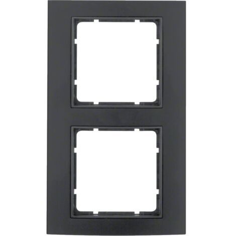 HAGER B3  CADRE 2 POSTES ALUMINIUM NOIR ANTHRACITE
