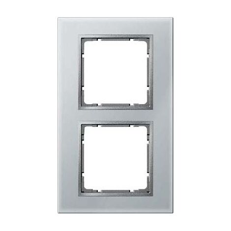 HAGER B7  CADRE 2 POSTES VERRE ALUMINIUM
