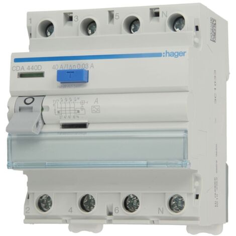 HAGER CDA440D RCD 4P 40 A TIPO A 30 MA 6 KA