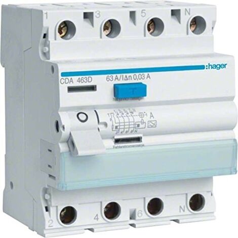 HAGER CDA463D DISJONCTEUR DIFFÉRENTIEL FI 63 A