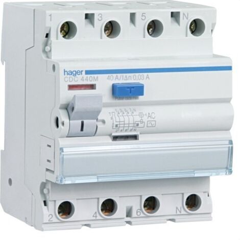 HAGER CDC425M  Diferencial 4P 25A 30mA tipo-AC