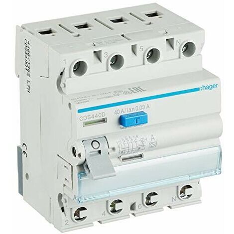 Hager CDS440D FI-contatore, 4P 6KA 40A 30mA Typ A QC
