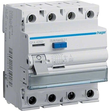 HAGER CFA425D FI-SCHALTER 4P 6KA 25A 300MA TIPO A