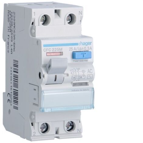 HAGER CFC225M  Diferencial 2P 25A 300mA tipo-AC