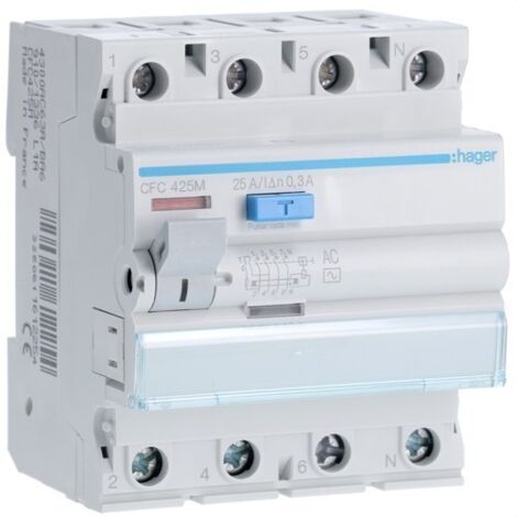 HAGER CFC425M  Diferencial 4P 25A 300mA tipo-AC
