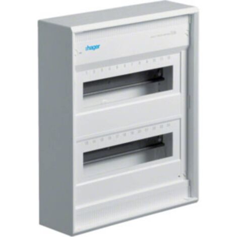 Hager – Coffret électrique nu 24 modules VA24CN – Montage apparent – IP30 – 2 rangées – Borne QuickConnect incluse – Dimensions 370x305x96.5mm
