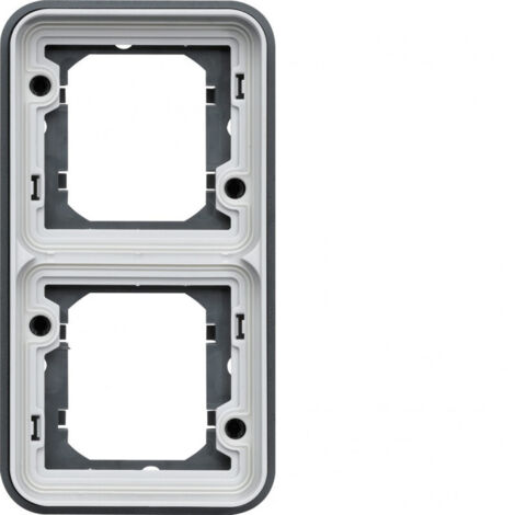 Hager Cubyko support encastré gris IP55 double emplacement