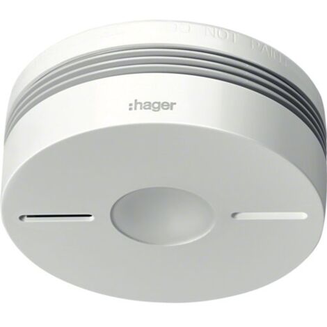 Hager – Détecteur de fumée sans fil 10 ans – TG550A – Alimentation batterie rechargeable – Interconnectable jusqu'à 40 appareils
