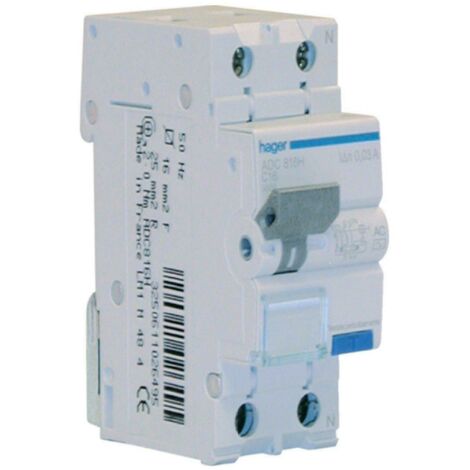 Hager differenziale magnetotermico differenziale modulare 1pn 30ma ac 20a 6ka c 2 modulare adc920h