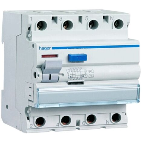 Hager disjoncteur différentiel 4P 25A 300MA AC 4 modules CFC425H