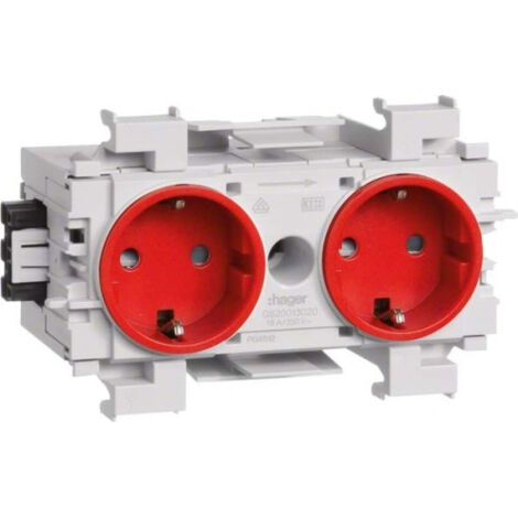 HAGER ECOLINE - BASE SCHUKO ECOLINE DOUBLE ROUGE TEHALIT GS20013020