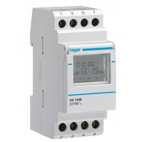 Hager EG103B Interruptor horario 1 vía 7 días versión básica 230V