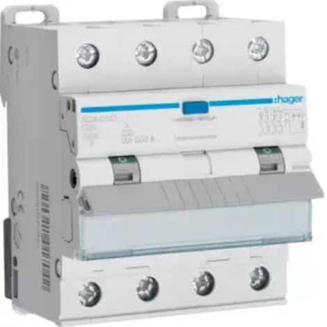 Hager Fehlerstromschutzschalter 25A 30mA Blau 4 Pole
