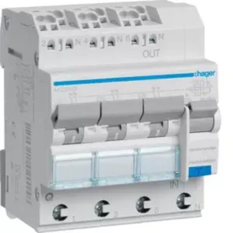 Hager FI-LS 3X 1P+N 6KA C-16A 30MA A (ADZ366D)