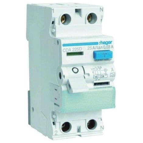 Hager FI-Schalter 2P 6kA 25A 30mA Typ A CDA225D