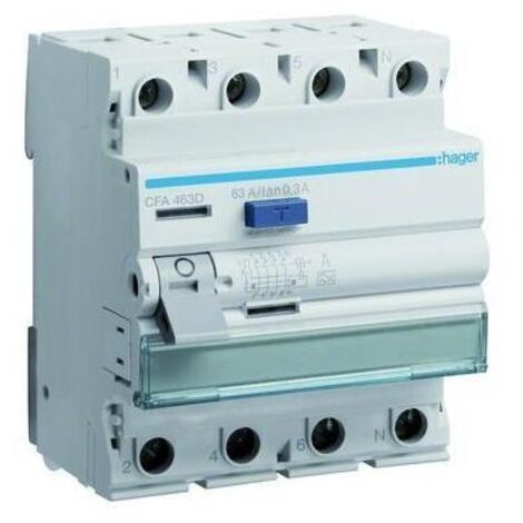 Hager FI-Schalter 4P 6kA 63A 300mA Typ A CFA463D